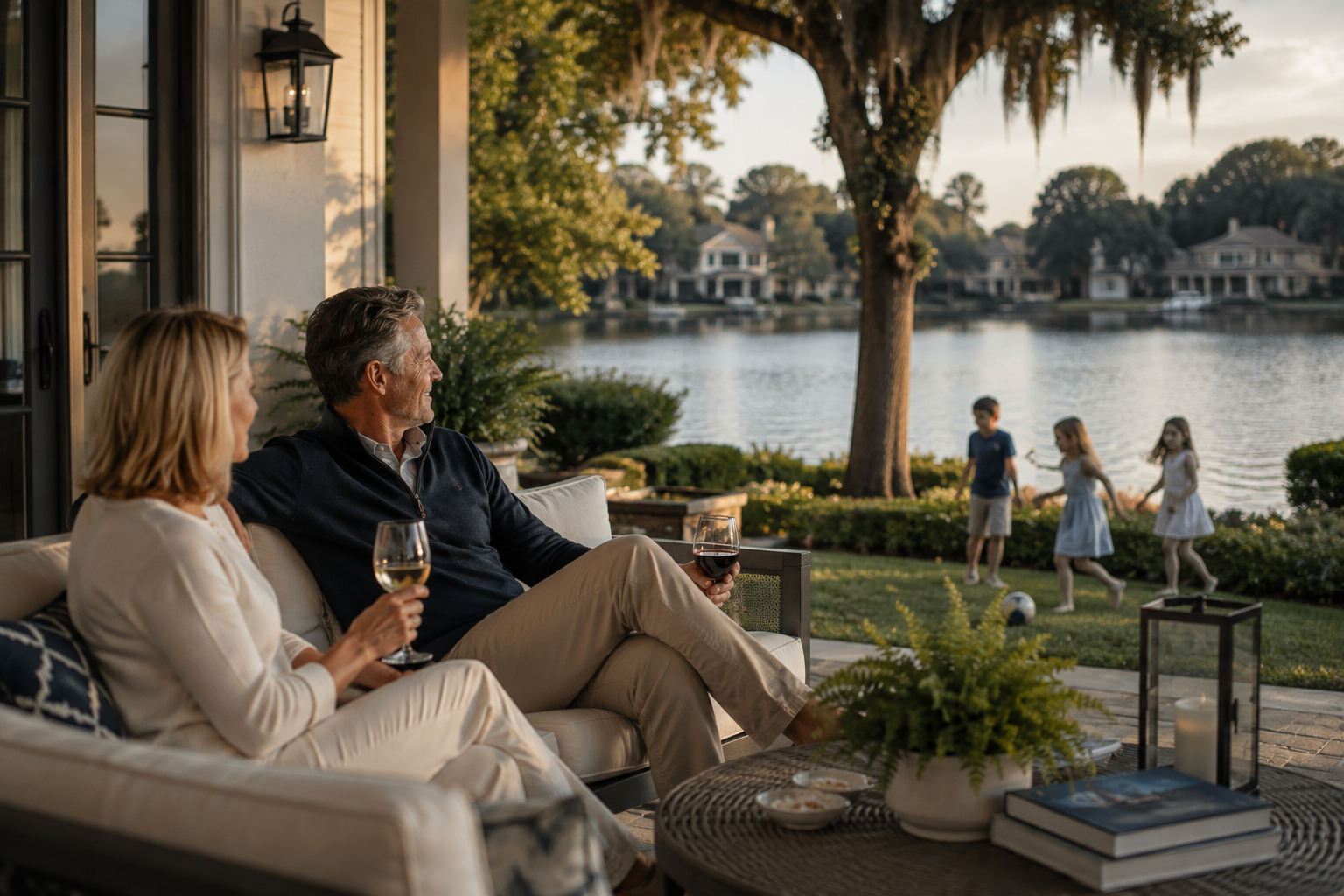 A family evening on the lake